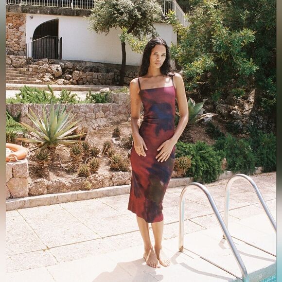 ZARA KNIT TIE DYE DRESS red multicolored - Picture 10 of 16